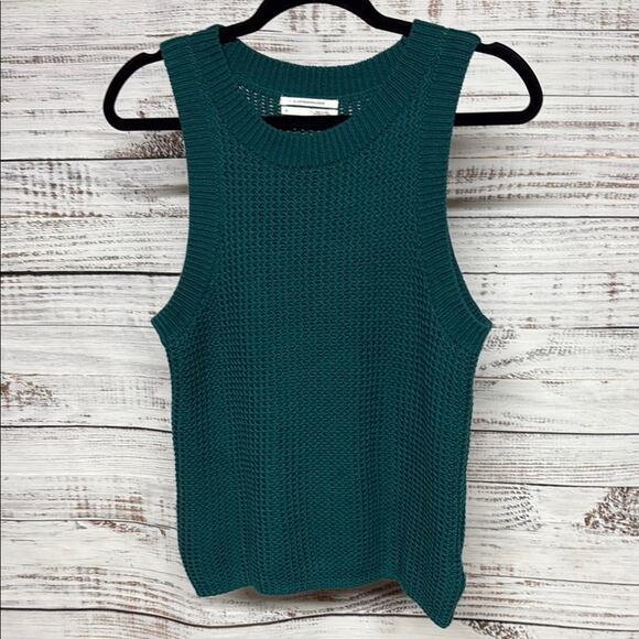 Anthropologie Quinn Teal Sleeveless Knit Top Small - Picture 2 of 5
